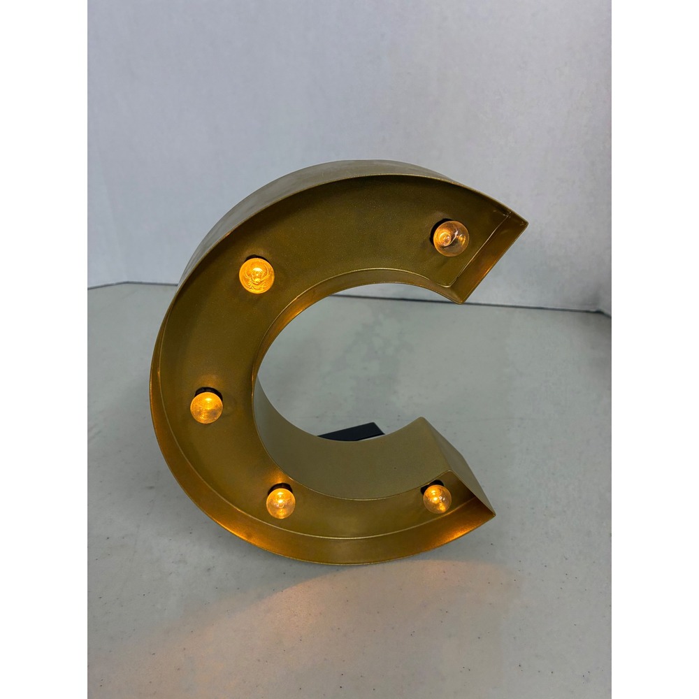 Threshold Gold Marquee Light Letter C Battery Operated 8 Inch with Timer